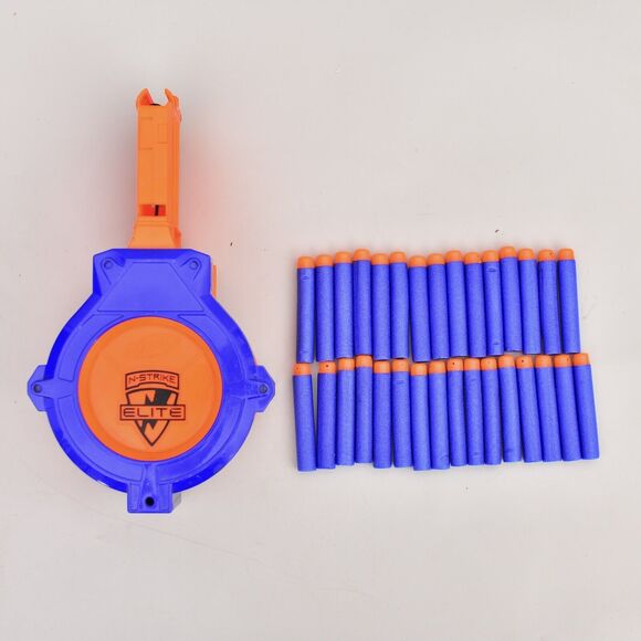 Nerf N-strike Elite 30 Round Barrel Drum Clip Magazine with darts - Picture 1 of 4